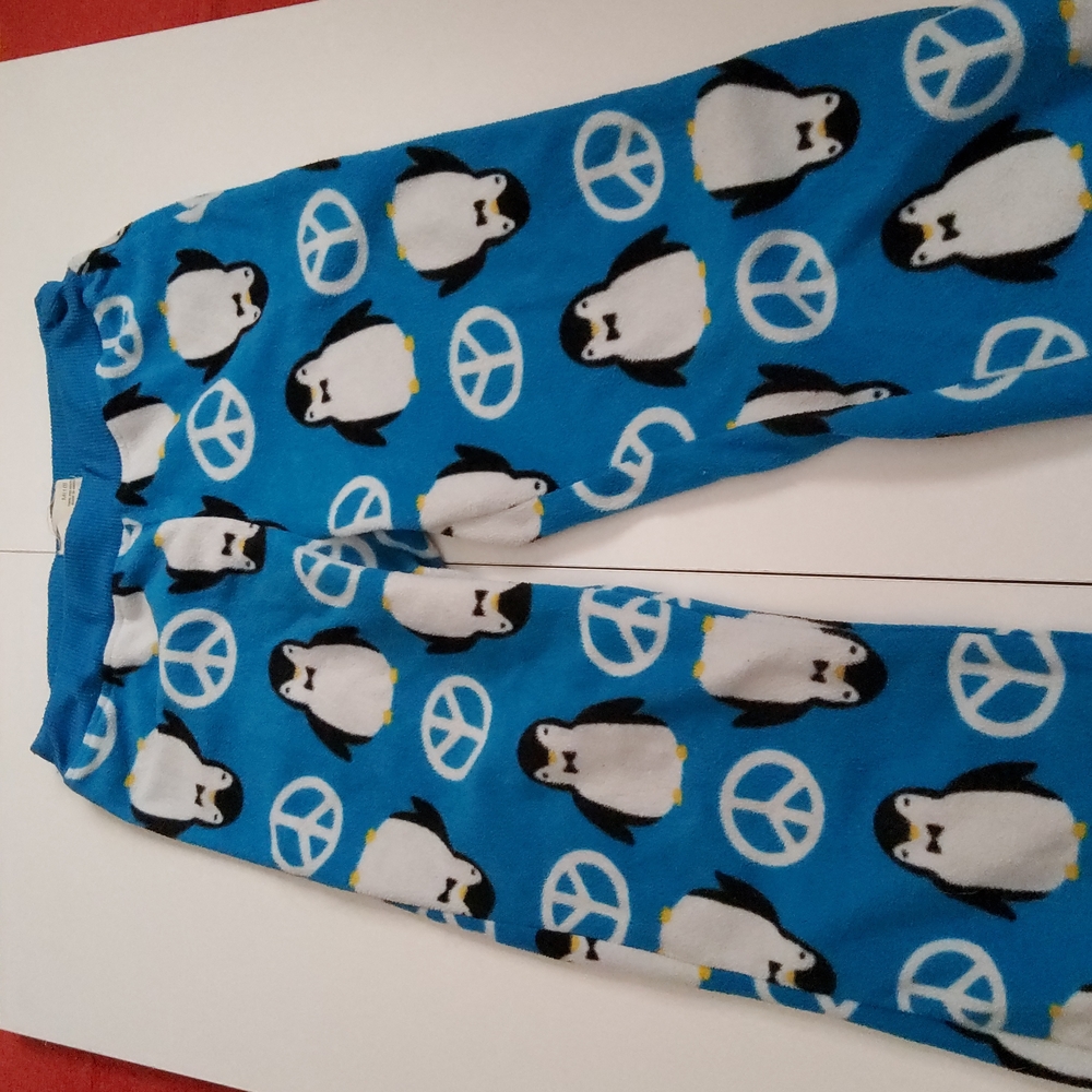 Blue Peace Penguin Pajama Bottoms
